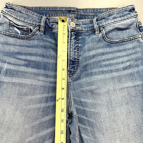 Chico’s Light Wash Blue So Slimming Girlfriend Slim Leg Crop Jeans Size 30"‎ - Picture 4 of 13
